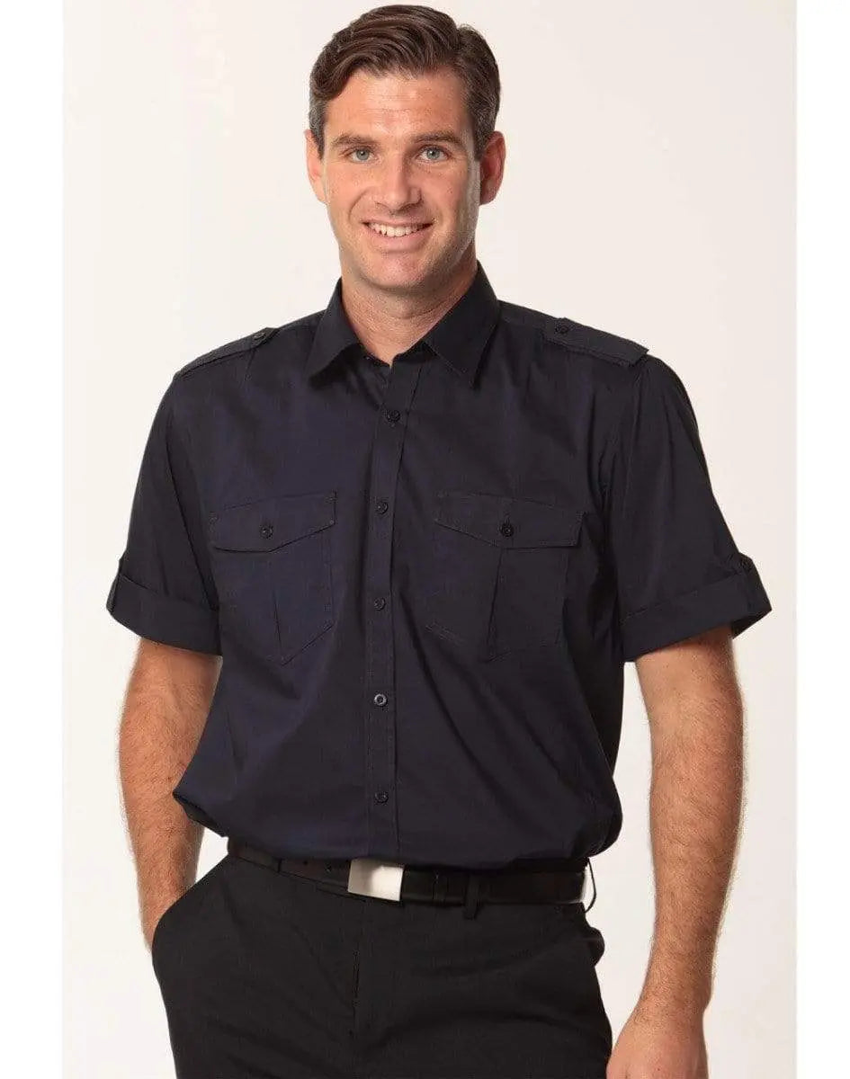 BENCHMARK Men's Short Sleeve Military Shirt M7911 Corporate Wear Benchmark